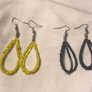 Two Pair of Beaded Earrings plus bracelet